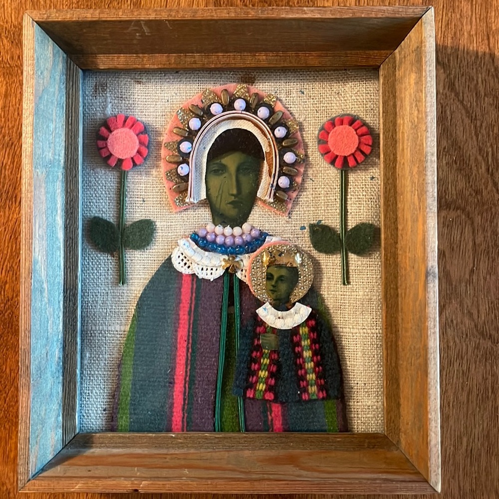 Vintage folk art of Madonna and child from Cepelia Poland